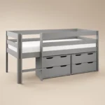 Mid Sleeper Shorty with Chest of Drawers Grey