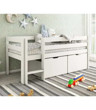 Mid Sleeper Shorty with Crate Drawers Grey