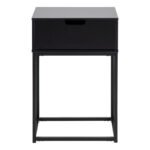 Mitra 1 Drawer Bedside Table in Black