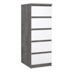 Naia Narrow Chest of 5 Drawers