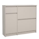 Naia Shoe cabinet 2 Tilting Doors 1 Door + 1 Drawer in Cashmere