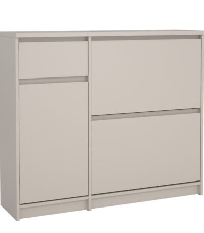 Naia Shoe cabinet 2 Tilting Doors 1 Door + 1 Drawer in Cashmere