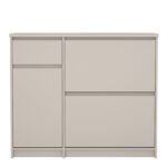Naia Shoe cabinet 2 Tilting Doors 1 Door + 1 Drawer in Cashmere