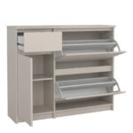 Naia Shoe cabinet 2 Tilting Doors 1 Door + 1 Drawer in Cashmere