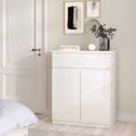 Naia Sideboard 1 Drawer 2 Doors in White High Gloss
