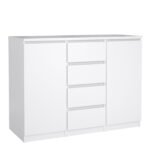 Naia Sideboard - 4 Drawers 2 Doors in White High Gloss