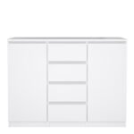 Naia Sideboard - 4 Drawers 2 Doors in White High Gloss