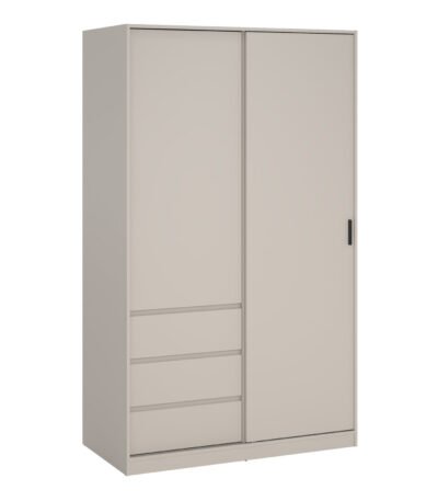 Naia Wardrobe with 1 Sliding Door 1 Std Door & 3 Drawers in Cashmere