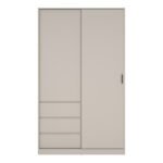 Naia Wardrobe with 1 Sliding Door 1 Std Door & 3 Drawers in Cashmere