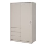 Naia Wardrobe with 1 Sliding Door 1 Std Door & 3 Drawers in Cashmere