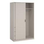 Naia Wardrobe with 1 Sliding Door 1 Std Door & 3 Drawers in Cashmere
