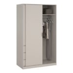 Naia Wardrobe with 1 Sliding Door 1 Std Door & 3 Drawers in Cashmere
