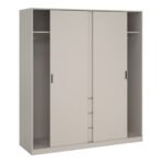 Naia Wardrobe with 2 sliding Doors 1 Door 3 Drawers