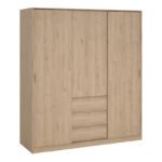 Naia Wardrobe with 2 sliding Doors 1 Door 3 Drawers