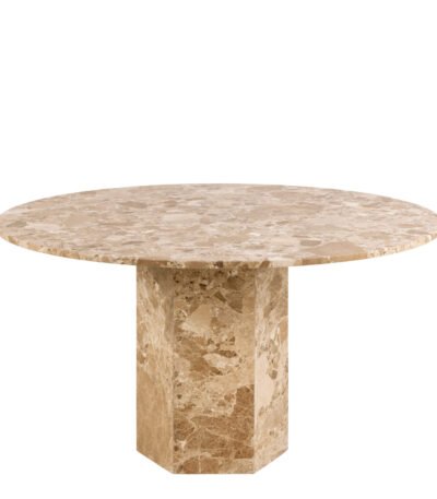 Naxos Round Dining Table in Brown Marble 130cm