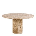Naxos Round Dining Table in Brown Marble 130cm
