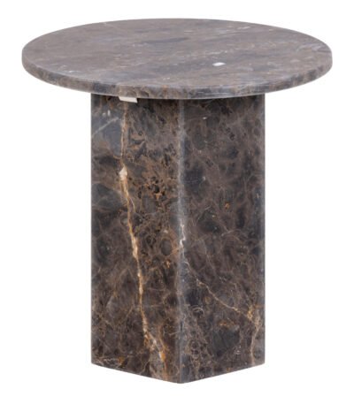 Naxos Round Side Table In Marron Marble