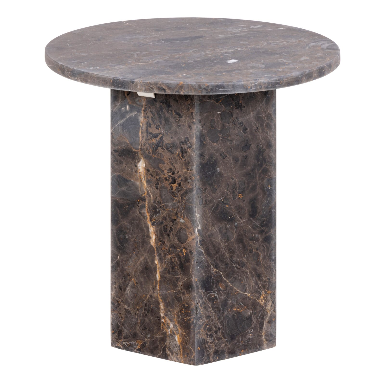 Naxos Round Side Table In Marron Marble Naxos Round Side Table In Marron Marble