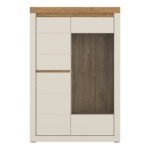 Naxxar Display Cabinet with 2 Doors (LH) in Cashmere and Stone Oak