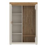 Naxxar Display Cabinet with 2 Doors (LH) in Cashmere and Stone Oak