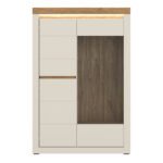 Naxxar Display Cabinet with 2 Doors (LH) in Cashmere and Stone Oak