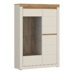Naxxar Display Cabinet with 2 Doors (RH) in Cashmere and Stone Oak