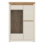 Naxxar Display Cabinet with 2 Doors (RH) in Cashmere and Stone Oak