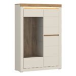 Naxxar Display Cabinet with 2 Doors (RH) in Cashmere and Stone Oak