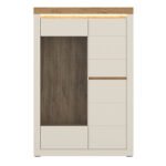 Naxxar Display Cabinet with 2 Doors (RH) in Cashmere and Stone Oak