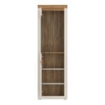 Naxxar Tall Display Cabinet with 1 Door in Cashmere and Stone Oak