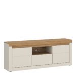 Naxxar TV Cabinet with 2 Doors and 1 Drawer in Cashmere and Stone Oak
