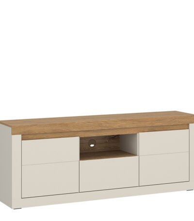 Naxxar TV Cabinet with 2 Doors and 1 Drawer in Cashmere and Stone Oak