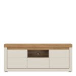 Naxxar TV Cabinet with 2 Doors and 1 Drawer in Cashmere and Stone Oak