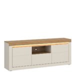 Naxxar TV Cabinet with 2 Doors and 1 Drawer in Cashmere and Stone Oak