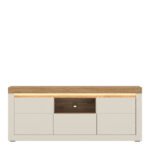 Naxxar TV Cabinet with 2 Doors and 1 Drawer in Cashmere and Stone Oak