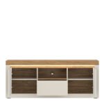 Naxxar TV Cabinet with 2 Doors and 1 Drawer in Cashmere and Stone Oak