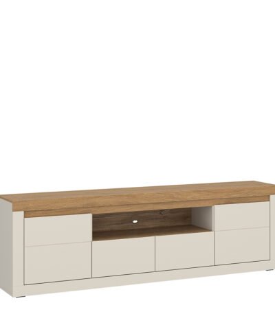 Naxxar TV Cabinet with 2 Doors and 2 Drawers in Cashmere and Stone Oak
