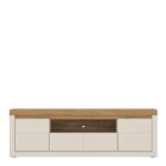 Naxxar TV Cabinet with 2 Doors and 2 Drawers in Cashmere and Stone Oak