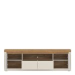 Naxxar TV Cabinet with 2 Doors and 2 Drawers in Cashmere and Stone Oak