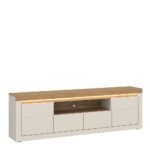 Naxxar TV Cabinet with 2 Doors and 2 Drawers in Cashmere and Stone Oak