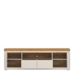 Naxxar TV Cabinet with 2 Doors and 2 Drawers in Cashmere and Stone Oak
