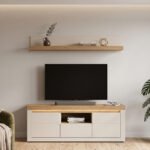 Naxxar Wall Shelf 154 cm in Cashmere and Stone Oak