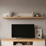 Naxxar Wall Shelf 194 cm in Cashmere and Stone Oak