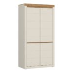 Naxxar Wardrobe with 2 Doors in Cashmere and Stone Oak