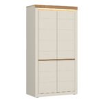 Naxxar Wardrobe with 2 Doors in Cashmere and Stone Oak