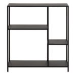 Newcastle Asymmetrical Bookcase with 3 Shelves in Matt Black