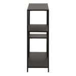 Newcastle Asymmetrical Bookcase with 3 Shelves in Matt Black