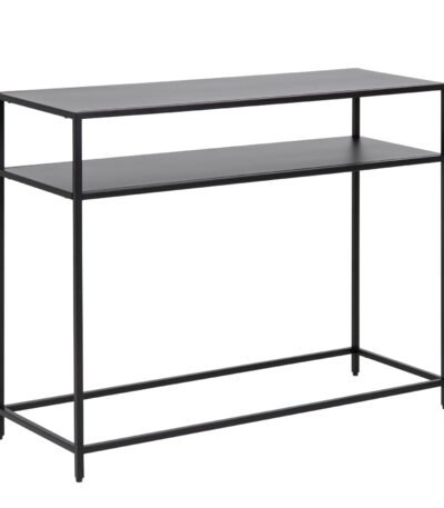 Newcastle Console Table with Open Shelf in Matt Black