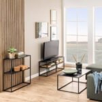 Newcastle Console Table with Open Shelf in Matt Black