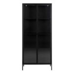 Newcastle Tall 2 Door Display Cabinet in Matt Black